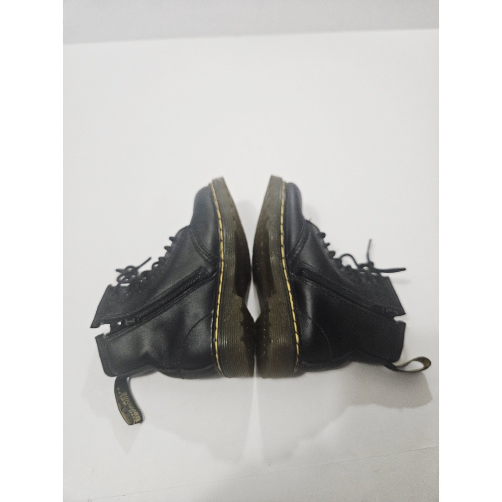 Dr Martens Toddler Kids Size 9 US Black Leather Boots Zip Side Unisex AW004 - Picture 6 of 9